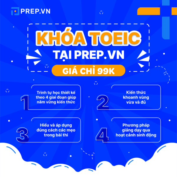 Combo 3 Khóa Học Toeic Prep Từ 0 Đến 800+ | PREP.VN